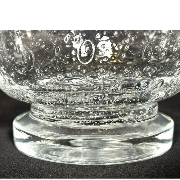 Handblown Bubble Seeded Footed Glass Bowl Vintage 1950's 8"-Excellent Mint! - Picture 2 of 10